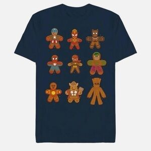 NWT. MARVEL Men’s Graphic T-Shirt with Super Hero Gingerbread